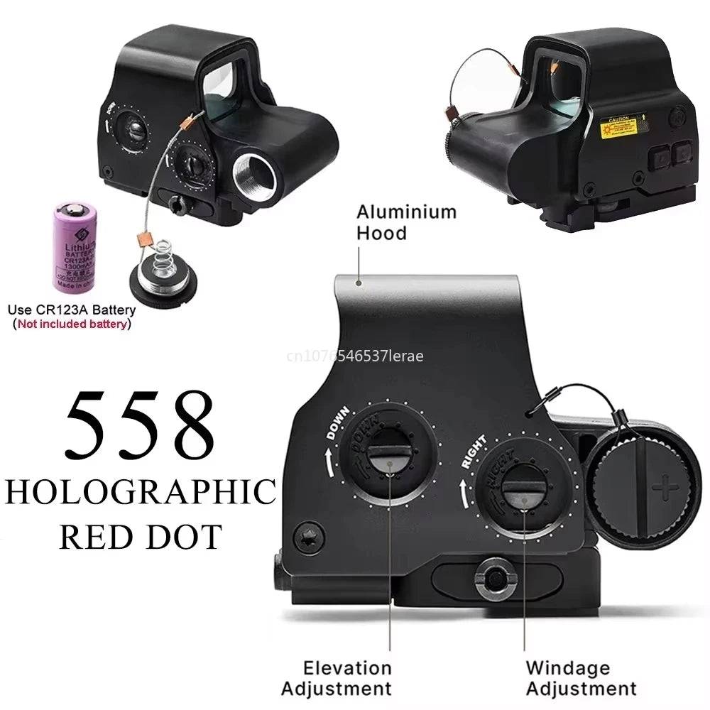 EOTECH 558 Holographic Rifle Scope Collimator Red Dot Sight G43/G33 3X G45 5X Magnifier Riflescope W/20mm Rail Mounts & QD Lever
