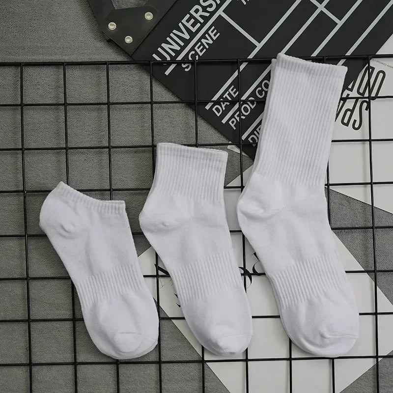 10pairs HLHYX Socks Men's Cotton Deodorant Winter Towel Bottom with Mid-tube White Stockings Thickened Sports Basketball Socks