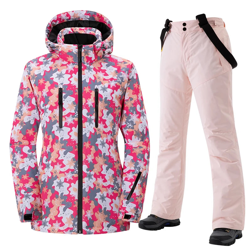 New Ski Suit Men Women Skiing and Snowboarding Sets Outdoor Warm Waterproof Windproof Jacket+Pants Male Female Winter Snow Suit