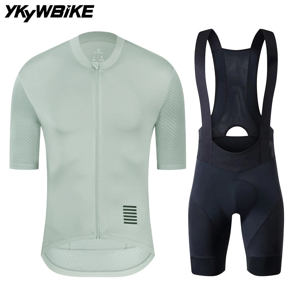 YKYWBIKE Cycling Jersey Set classic MTB Cycling Bib Shorts Kit Reflective Custom Bike Clothes Bicycle Clothing Maillot