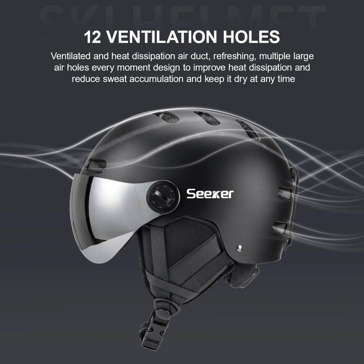 Seeker ski helmet is lightweight, impact-resistant, winter men's and women's snowmobile skateboard outdoor sports helmet