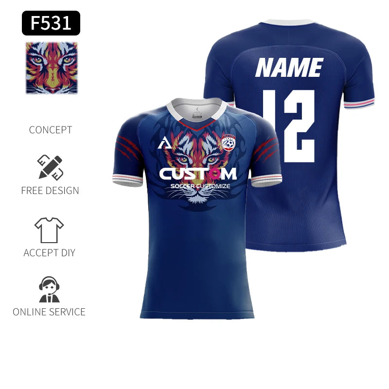 Custom Full Sublimation Player Version Football Jerseys Long Short Sleeve Football Shirt Breathable Training Soccer T Shirt Men
