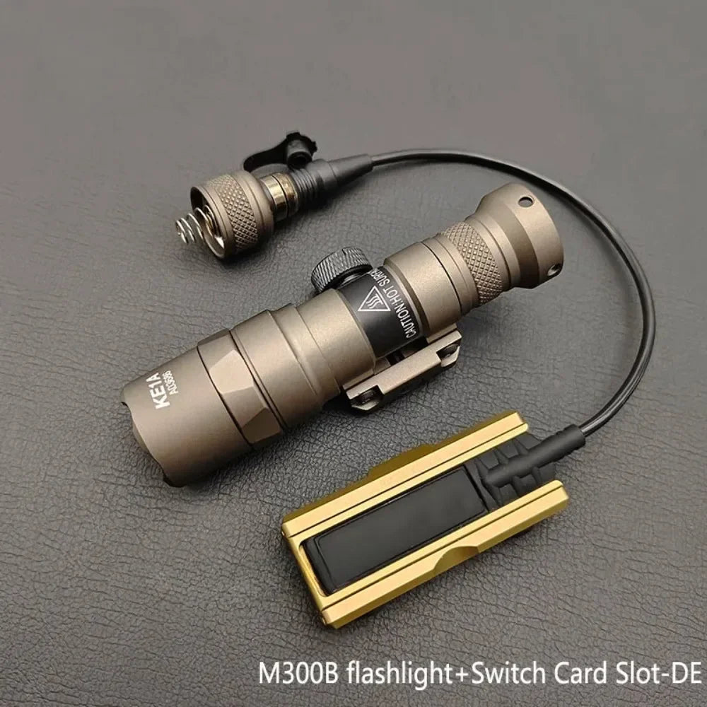M300B M600B Upgrade Tactical LED Flashlight Gun Light Scout Strobe Fit 20mm Rail with Switch for Outdoor Hunting
