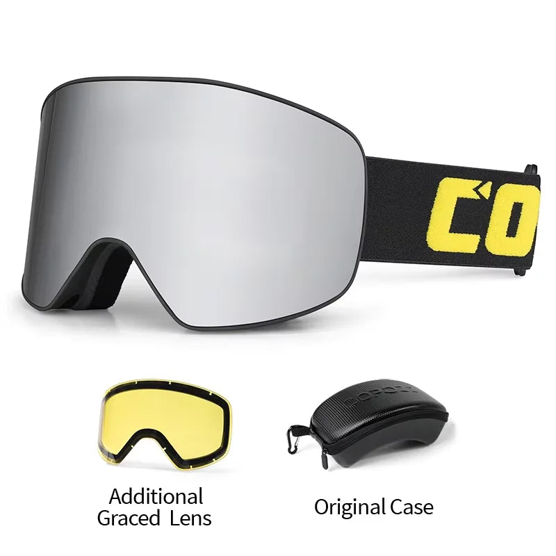COPOZZ Brand Ski Goggles Men Women Double Layers Big Snowboard Goggles Anti-fog UV400 Skate Skiing Snowboard Goggles