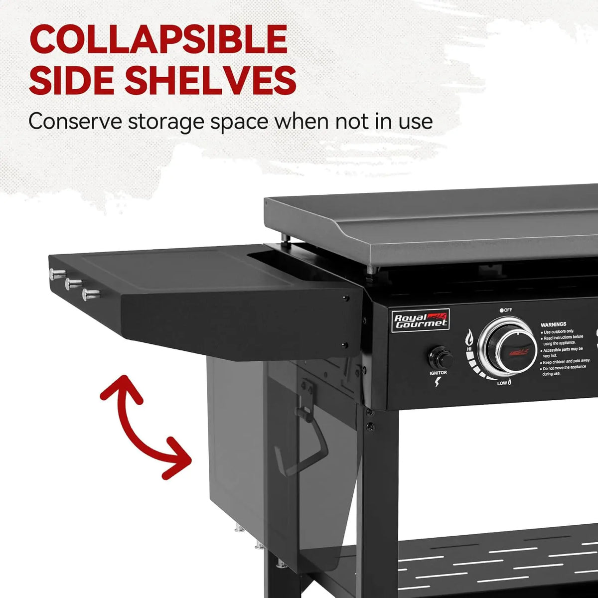 28in 3-Burner Propane Gas Griddle with Foldable Side Shelves 492sq.in Cooking Surface for Camping Tailgating Outdoor, Custom