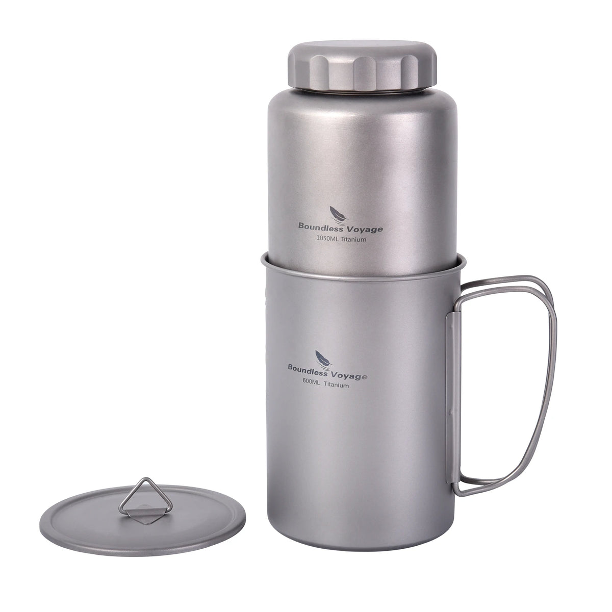 Boundless Voyage Titanium Bottle Outdoor Water Bottle Camping Canteen for Tea Coffee Cycling Drinkware Sports Bottle 1050ml