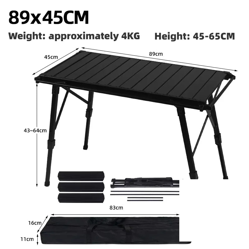 NOBANA&GLS Newest Folding IGT Table Lightweight Backpack Roll Table Multifunctional Adjustable Leg Desk Desktop Burner BBQ Table