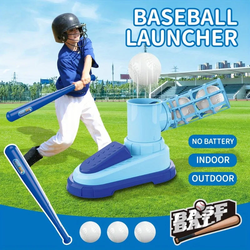 Kids Foot-Operated Automatic Baseball Launcher Toy Boys- Parent-Child Interactive Sports Toy - Indoor/Outdoor Family Fun Games