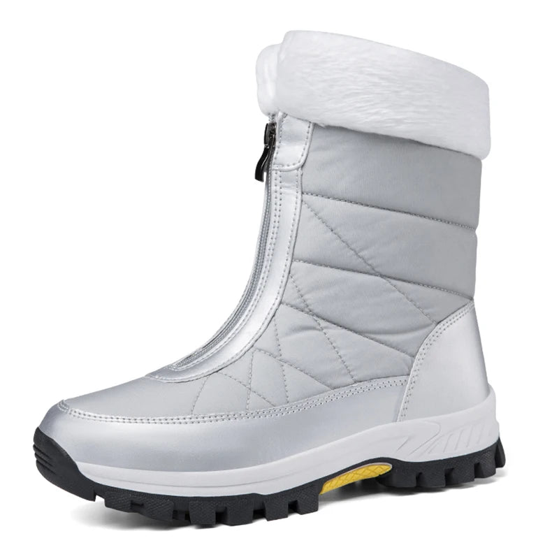 Women's Winter Snow Boots Non-Slip Warm High-Top Cotton Boots Wear-Resistant Comfortable Outdoor Fleece-Lined Walking Boots