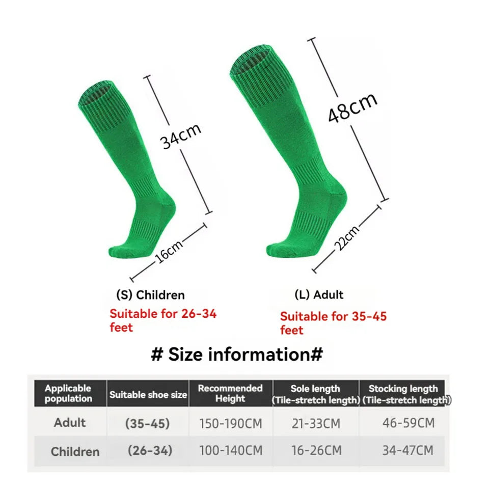 Loogdeel Football Soccer Socks Breathable Sports Rugby Stockings Over Knee High Volleyball Baseball Kids Adults Long Socks