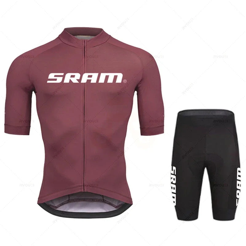 2024 Sram Pro Cycling Jersey Sets Men Bib Shorts Bicycle Short Sleeve Bicicleta Clothing Bike Maillot Ciclismo Hombre Black Sets