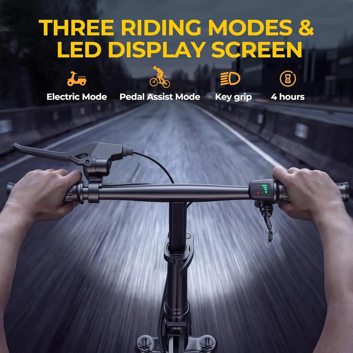 14'' Foldable Electric Bike 500W Motor 48V Battery 22MPH Max Speed 30Miles Long Range with Two Seats for Adult Mini E Bike