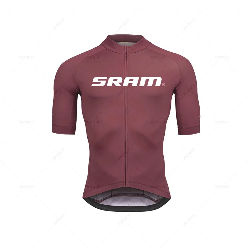 2024 Sram Pro Cycling Jersey Sets Men Bib Shorts Bicycle Short Sleeve Bicicleta Clothing Bike Maillot Ciclismo Hombre Black Sets