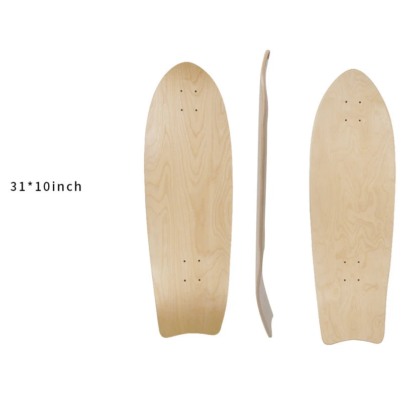 2025 New Skate Board Deck Hardwearing Maple Skateboard Gothic Long Board Diy Blank Surfboard For Outdoor Sport 31*10.25 Inch
