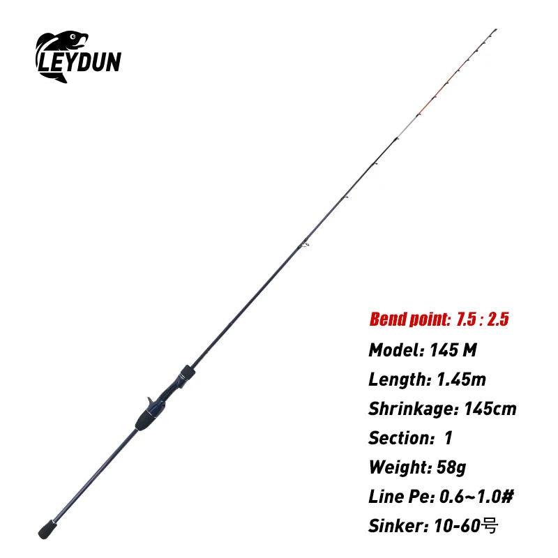 LEYDUN ZORO Light Fishing Rods Tianium Tip Cuttlefish Casting Rod 145L/M/H 59g/58g/55g 150MH 68g 175H 63g Squid Boat Webfooted