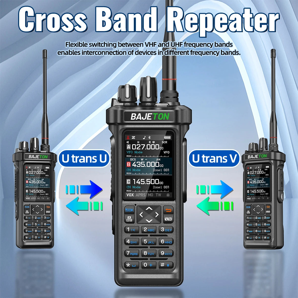BAJETON BJ-9000 GPS APRS Walkie Talkies 10W CB 27Mhz Receive Bluetooth Programming Long Rang NOAA VOX RT-950 RT-950PRO Ham Radio