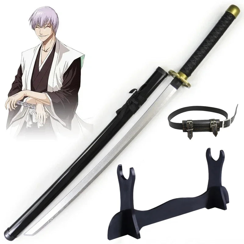 40inch Anime Bleach Katana Wooden Ninja Knife Aizen Ichigo Cosplay Sword Real Size Japanese Katana Original Samurai Sabre Gift