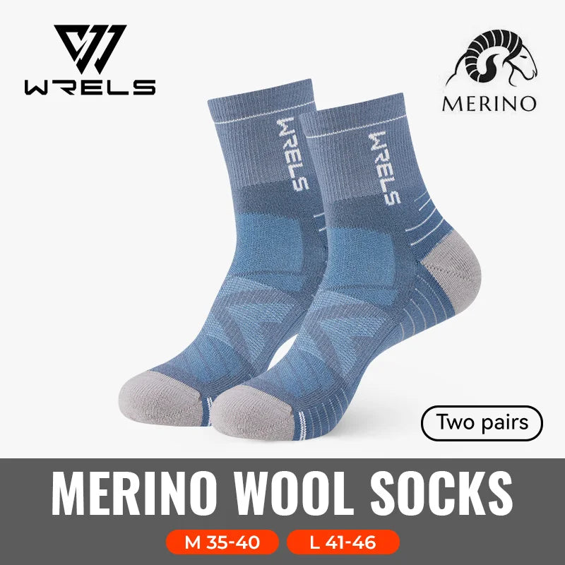 WRELS 1/2/3Pairs Merino Wool Socks Thick Hiking Socks Thermal Socks Moisture Wicking Running Hiking Anti-slip Winter Wool Socks