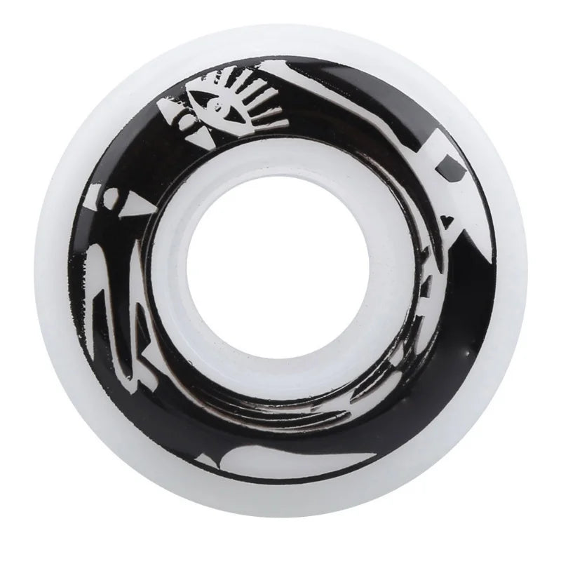 4Pcs/Set High Elasticity PU Fish Board Skateboard Wheels Replacement Accessorieswhite With Pattern