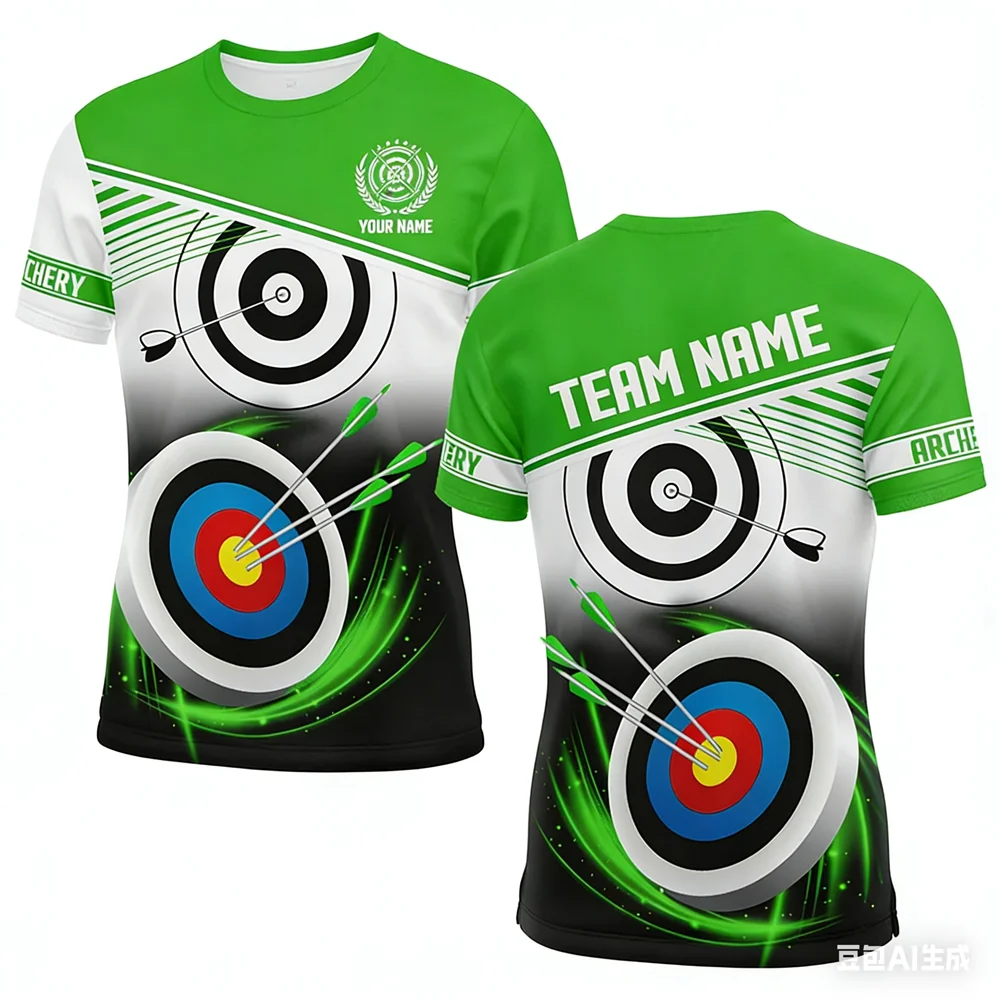 3D Custom Name Print Archery Sports Men's T-shirts Personalized Archery Club Team Member T Shirt Fashion Loose Short Sleeve Tops