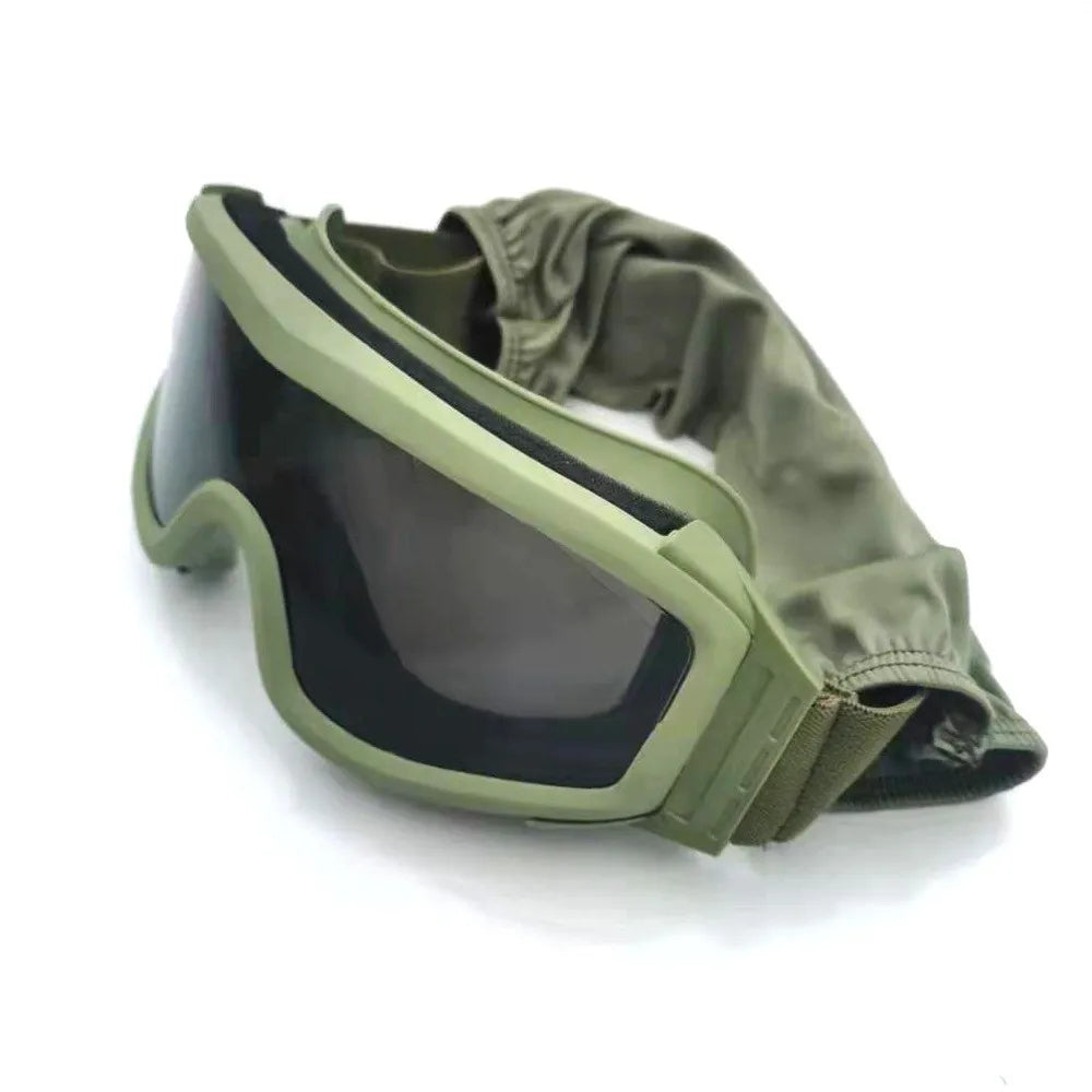 Military Tactical Goggles Windproof Airsoft Paintball Glasses Men's Women War Game Glasses Camping Hiking Sand Prevention UV400