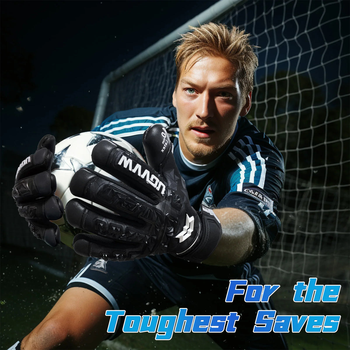 WVVOU Soccer Goalie Gloves for Adults and Youth, High Performance Goalkeeper Gloves with 5 Detachable Finger Saves