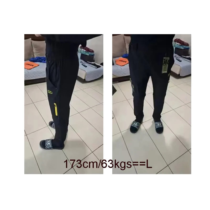 Spring Hiking Tactical Pants Men Waterproof Detachable Fishing Wear Climbing Clothes Quick Dry Anti-UV Trousers