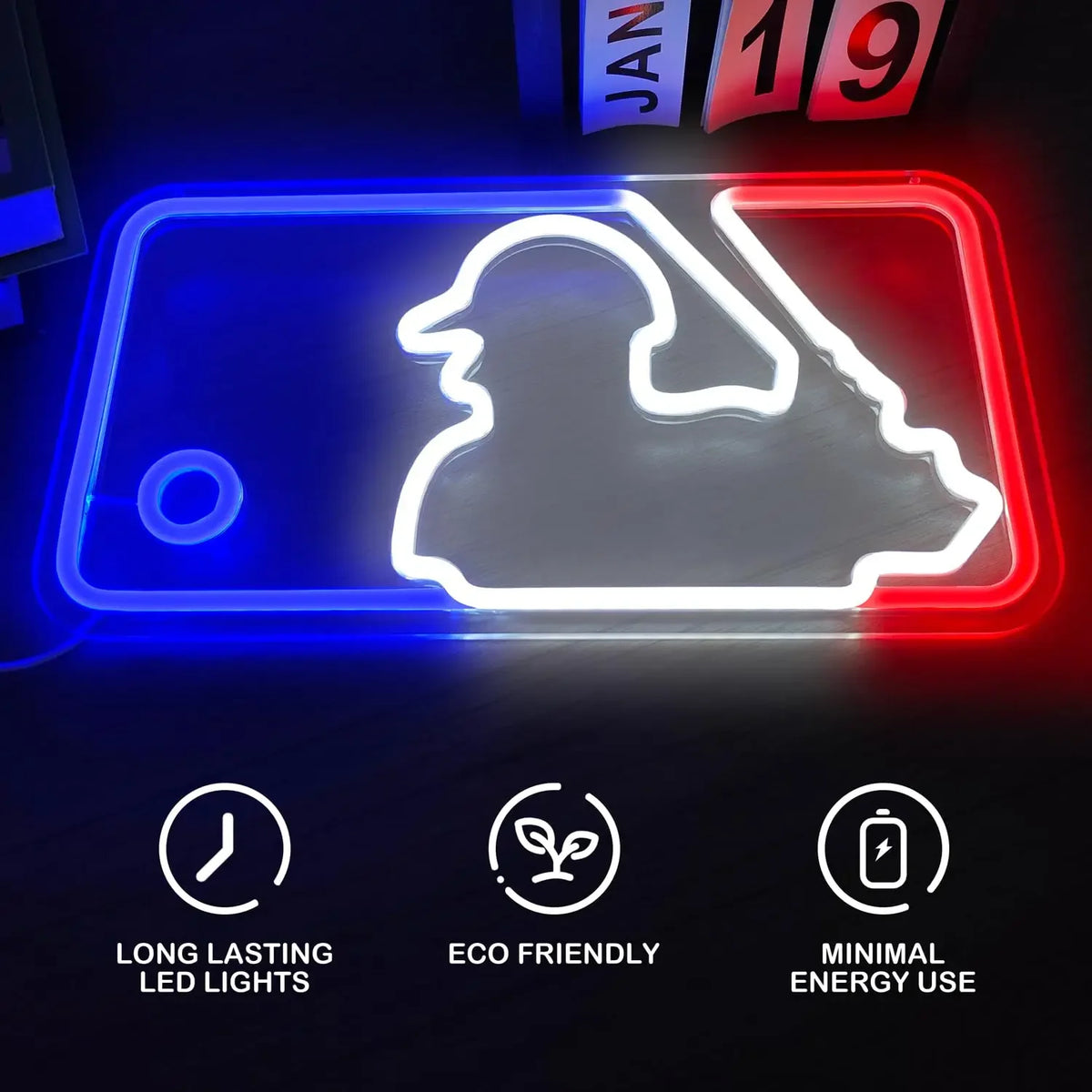 Dimmable Baseball Neon Lights for Wall. Ideal for Boys' Rooms, Sport Clubs, Bars. A Cool Light - Up Wall Art Decoration.