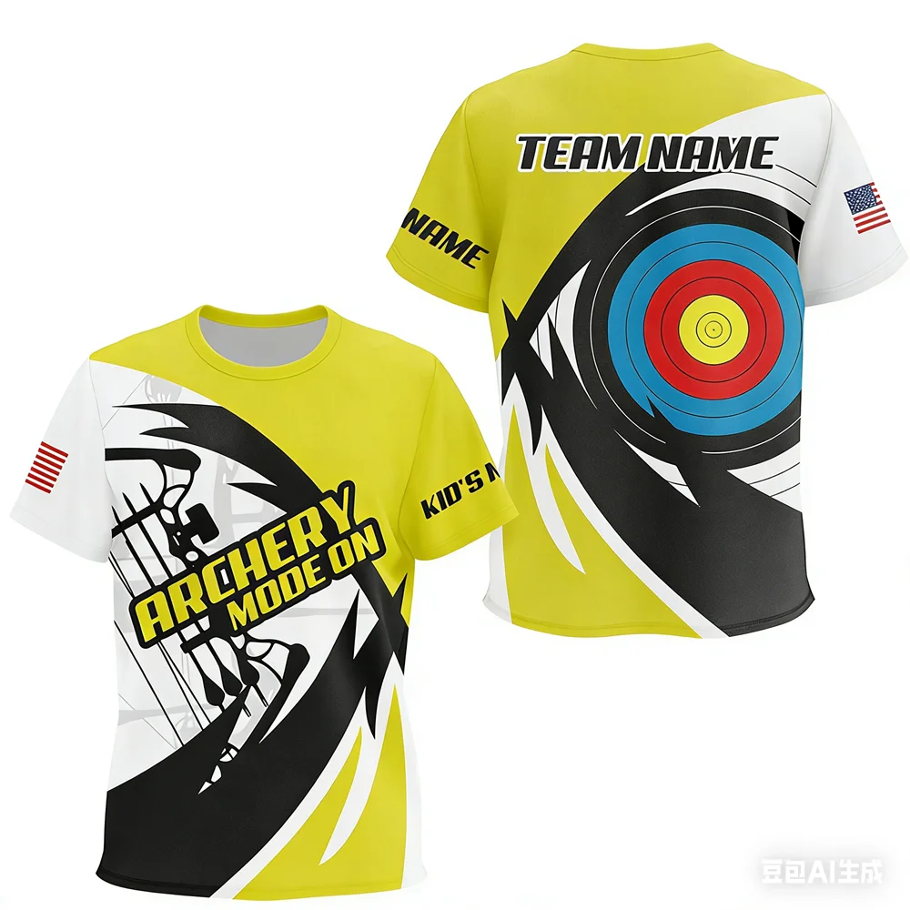 3D Custom Name Print Archery Sports Men's T-shirts Personalized Archery Club Team Member T Shirt Fashion Loose Short Sleeve Tops