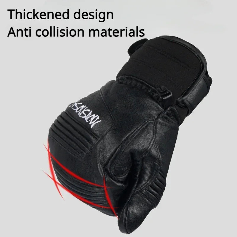 2025 Couple Skiing Gloves Waterproof Windproof Snow Mittens with Cotton Woman Cycling Warm Glove Winter Sport Protective Gear