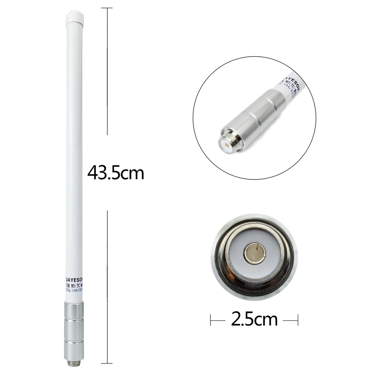 Dual Band VHF UHF Fiberglass Antenna 144/430MHz SO239 Mobile Radio Base Antenna for Ham Radio Device Repeater Mobile Transceiver