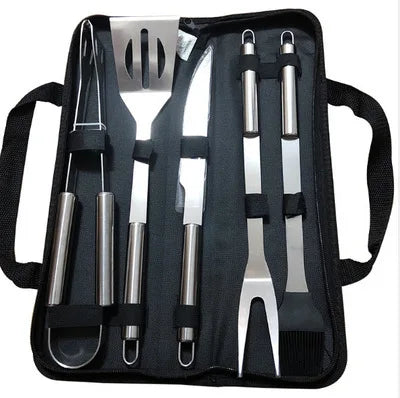 Stainless steel oven set barbecue combination tool outdoor BBQ barbecue set barbecue set storage portable cloth bag baking tool