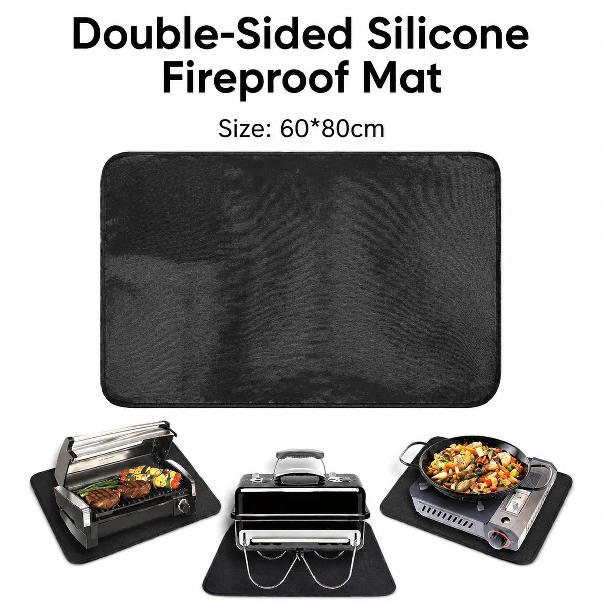 Heat Resistant Grill Mats for Outdoor Grill to Protect Your Prep Table and Outdoor Grill Table - Fire Proof & Water Proof & Oil