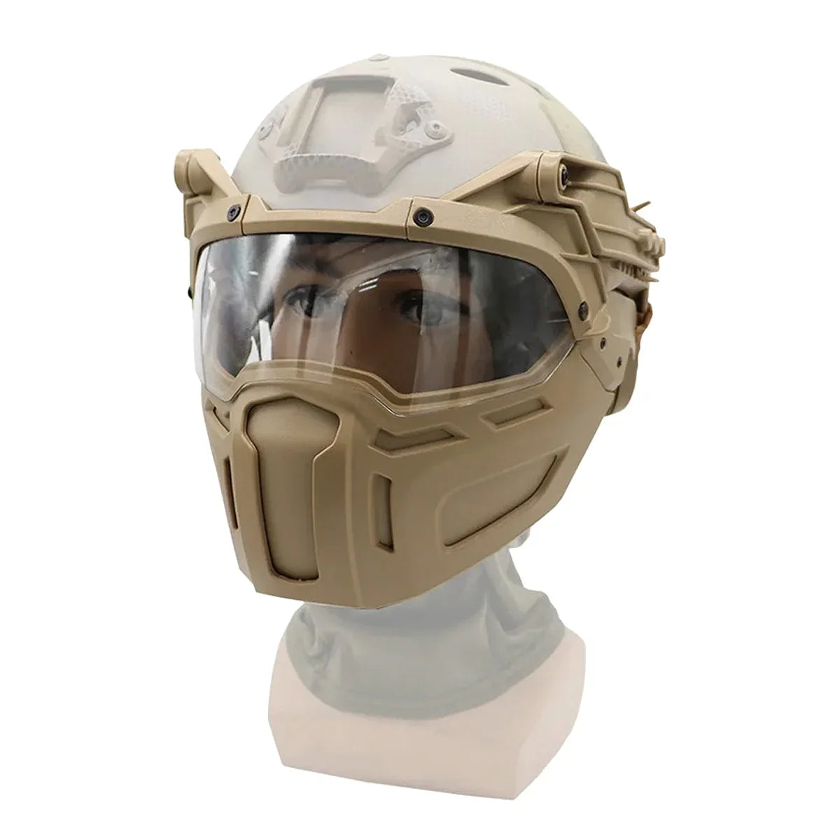 New Tactical FAST Helmet Half Face Mask With Flip Goggles Hunting CS Game Paintball Mask Helmet Accessories Gear