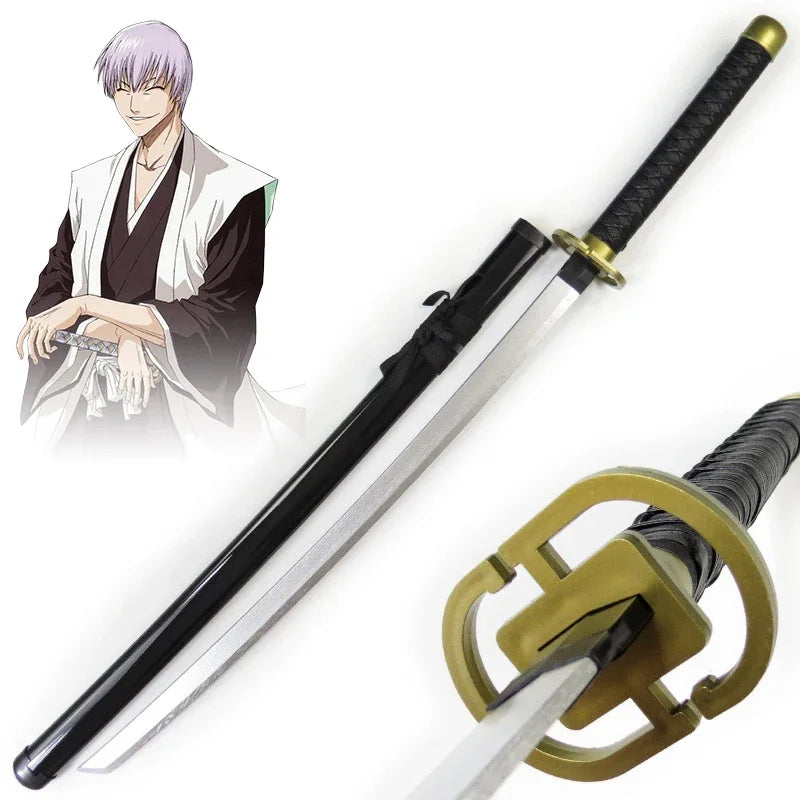 40inch Anime Bleach Katana Wooden Ninja Knife Aizen Ichigo Cosplay Sword Real Size Japanese Katana Original Samurai Sabre Gift