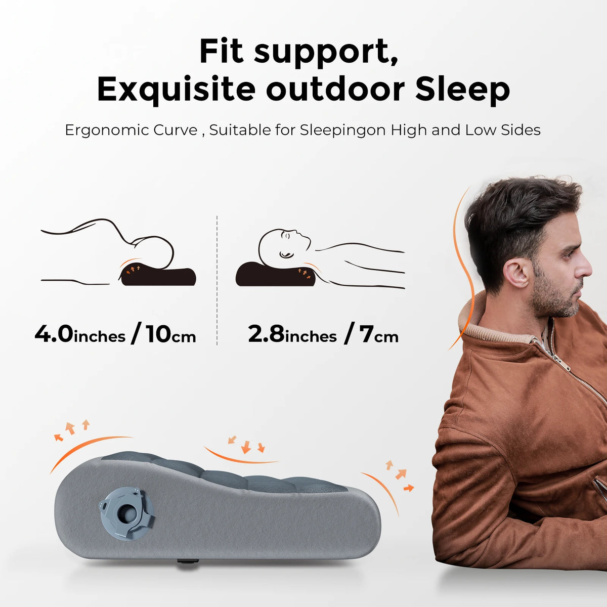 FLEXTAIL ZERO PILLOW SE - Inflatable Camping Pillow, Ergonomic Pillow for Travel and Home, Lightweight and Washable