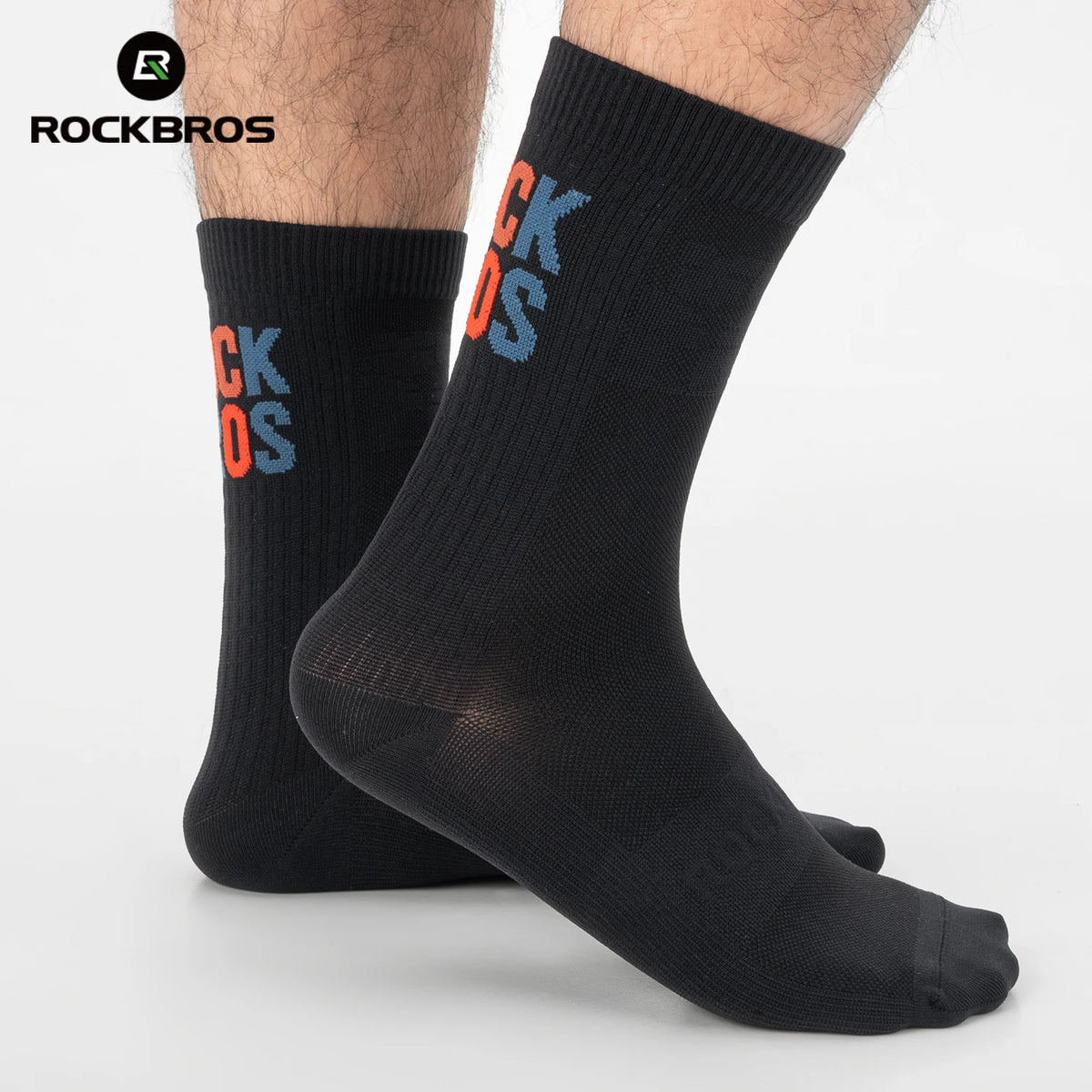 ROCKBROS Cyclying Socks Antibacterial Compression Socks Breathable Quick-Dry Socks High Elasticity Outdoor Socks with Color Logo