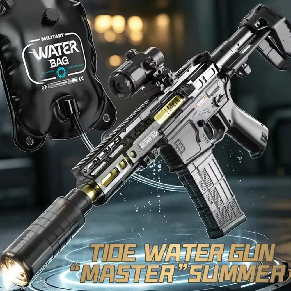 Electric Function SLR Water Gun Toy High Pressure Long-range Water Pistol Summer Outdoor Pool Water Shooting Games