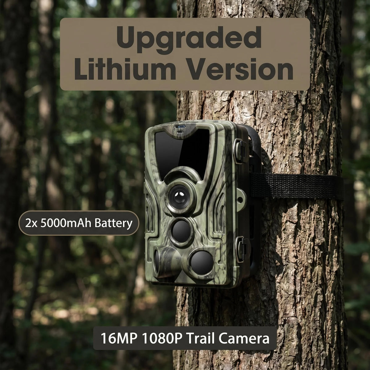 HC801A-LI  1080P Night Vision Trail Hunting Camera 20MP  with 5000mAh Lithium Battery Wild Surveillance Photo Trap