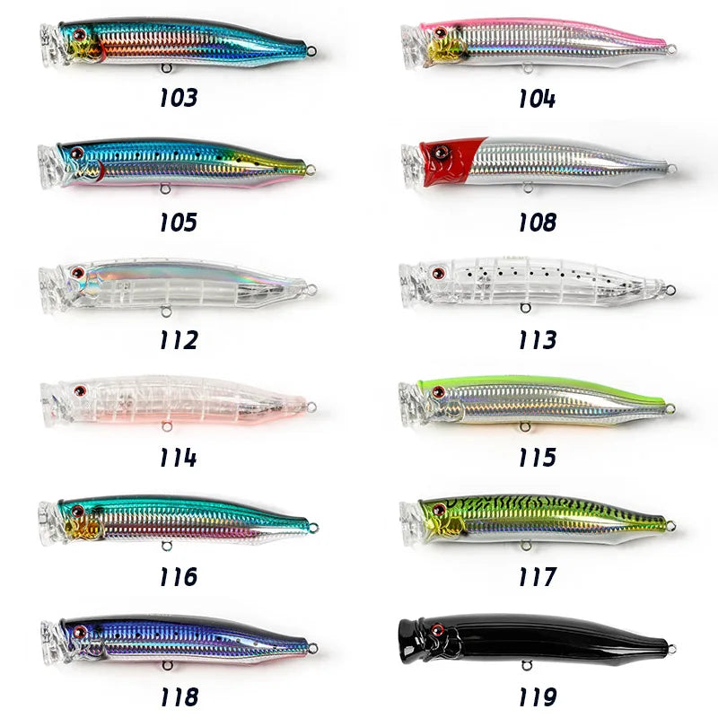 NOEBY Popper Fishing Lure 175mm 73g Topwater Feed Spinning Popper Wobbler Artificial Hard Bait Tuna Amberjack Fishing Lures