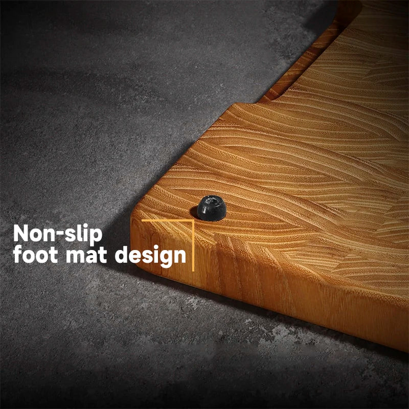 Teak Wood End Grain Cutting Boards for Kitchen, Large Wood Chopping Board with Hidden Handles, Wooden Charcuterie Board for Meat