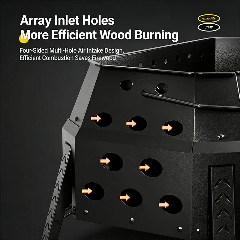 Por Folding Campfire Grill Outdoor Wood Burning Stove for Camping And Hiking Lightweight Charcoal Fire Pit