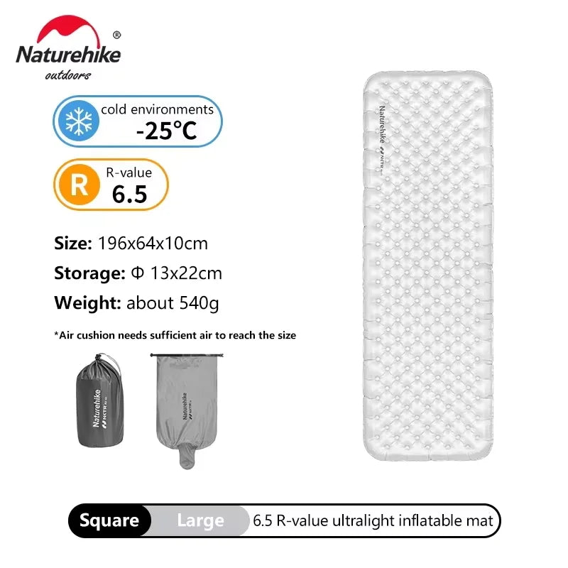 Naturehike Inflatable Mat Ultralight 5.8 High R Value Warm Sleeping Pad Portable Outdoor Camping Tent Single Moisture-proof Mats