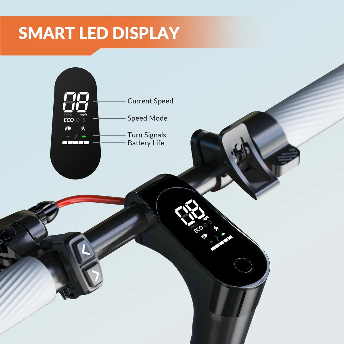 5TH WHEEL Electric Scooter, 350W Motor, 30km Range, 10*2.125" Solid Tires, Dual Brake, 25km/h, 36V 7.5AH, Foldable Commuter E-Scooter