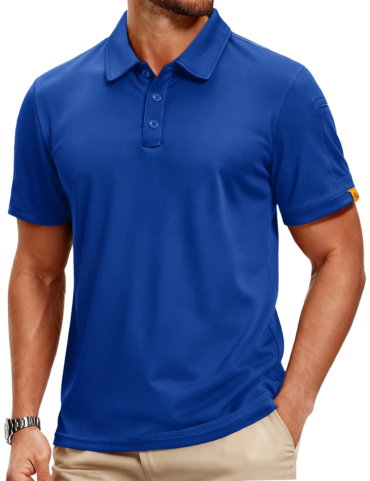 TACVASEN Men's Polo Shirts Short Sleeve Golf Collared Moisture Wicking Athletic Performance Casual UPF 50+ Polos Lightweight