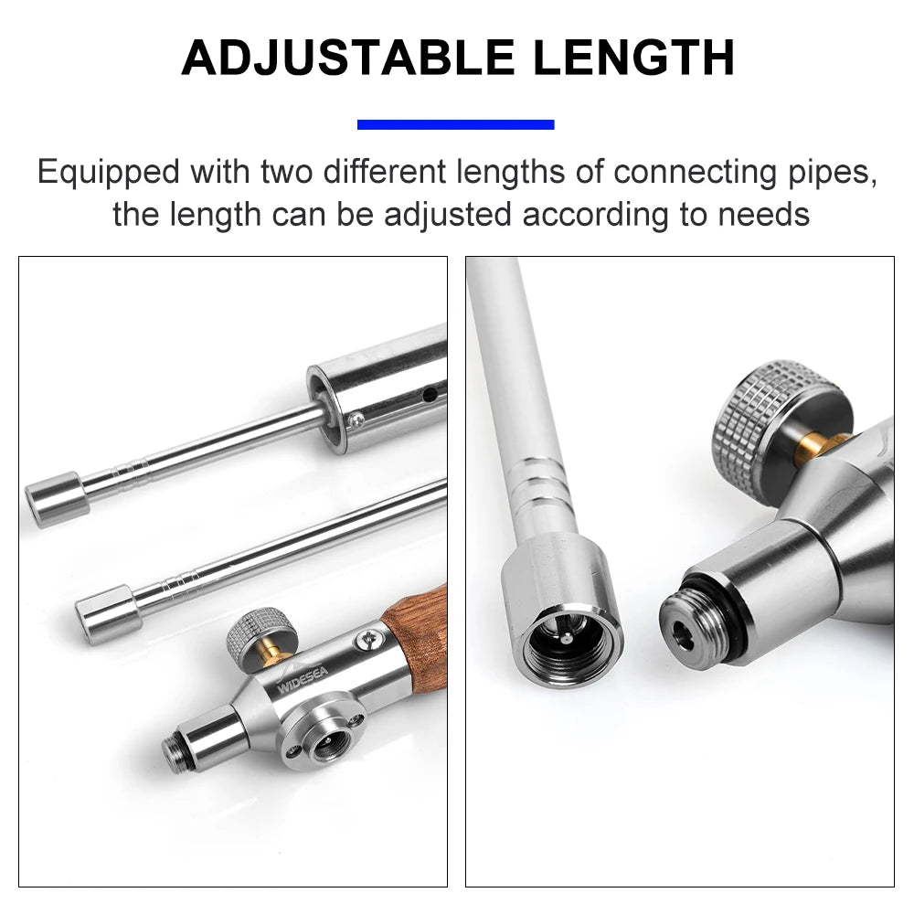 Widesea Long Handle Flamethrower Detachable Stainless Steel Portable Camping Torch Easy to Carry for Outdoor Fire Starting BBQ C