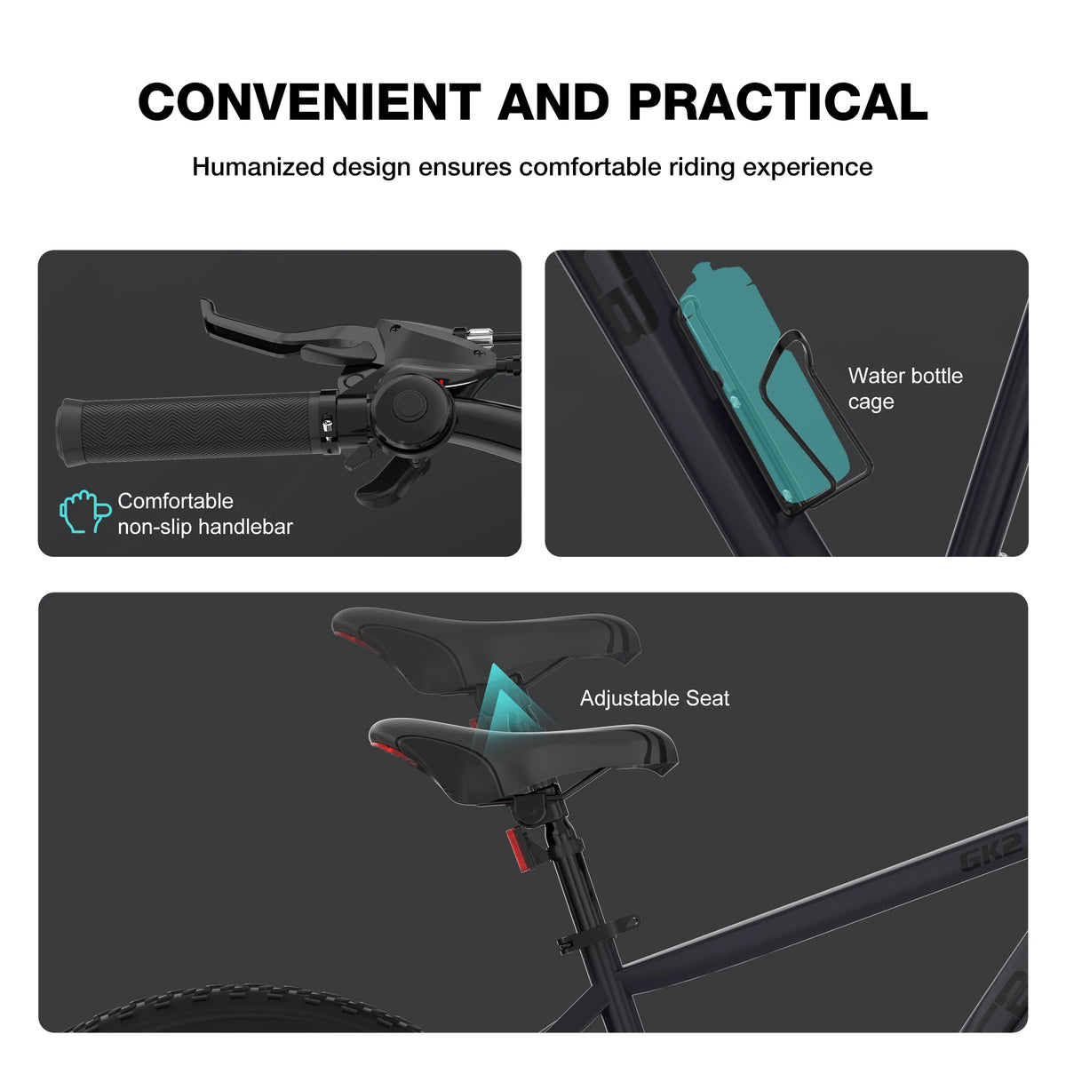 Rcb Gk2 Vtt Mountain Bike Adult 12+ Years Old 26 Inch 21 Speed Aluminum Frame Front Suspension Disc Brake Max Load 150kg 85% Pre-Asse