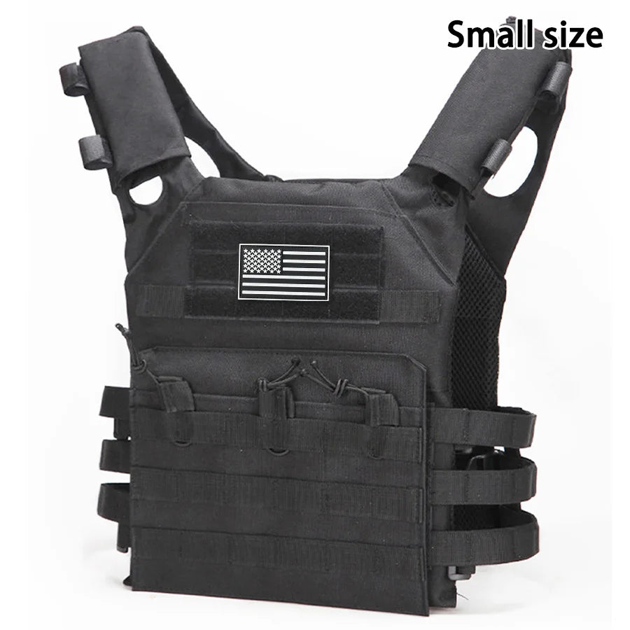 MOLLE outdoor training vest (including US flag emblem) with convenient expansion, lightweight and multifunctional JPC vest
