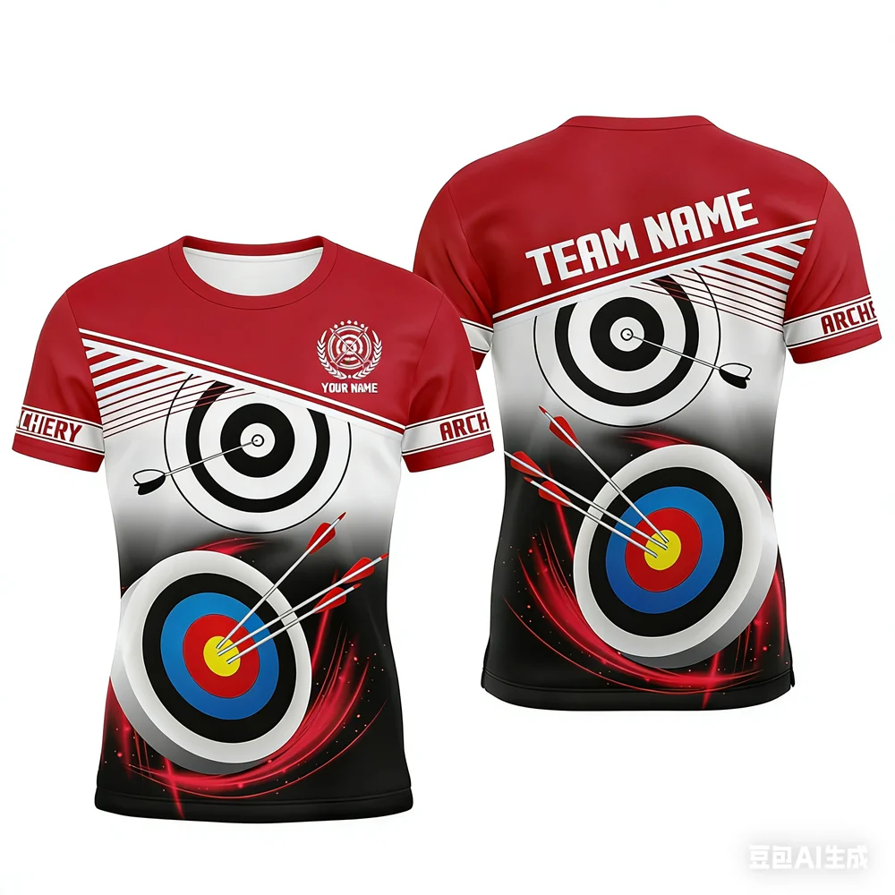 3D Custom Name Print Archery Sports Men's T-shirts Personalized Archery Club Team Member T Shirt Fashion Loose Short Sleeve Tops