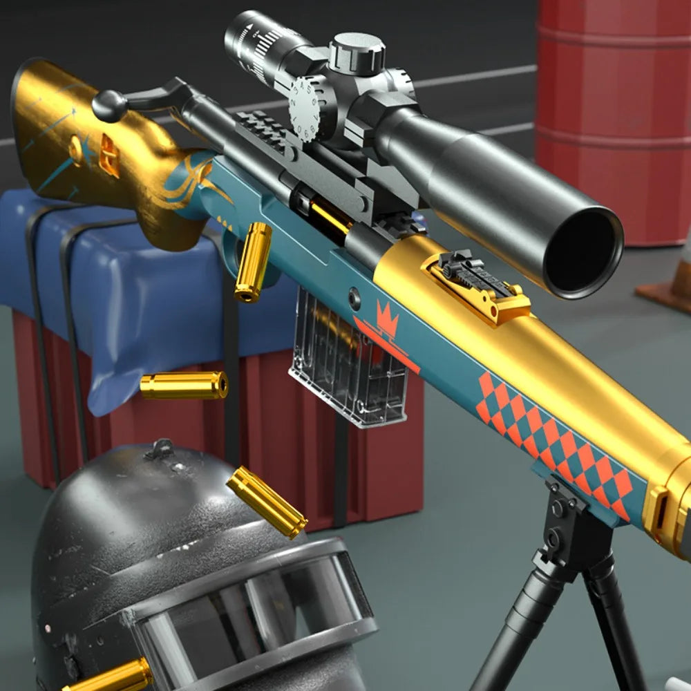 98K Upper Pressure Shell Ejection Soft Bullet Gun Can Fire Sniper Rifle Outdoor Battle Model Toy Manually Loaded